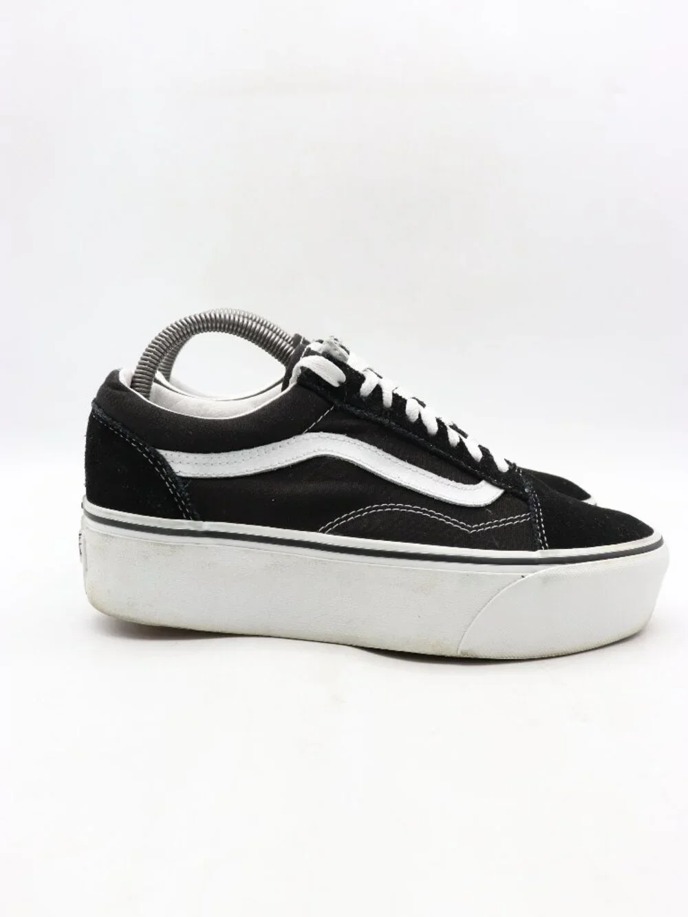 Vans Old Skool Platform Women's 8.5 Men's 7 Black White Athletic Skate Sneakers
